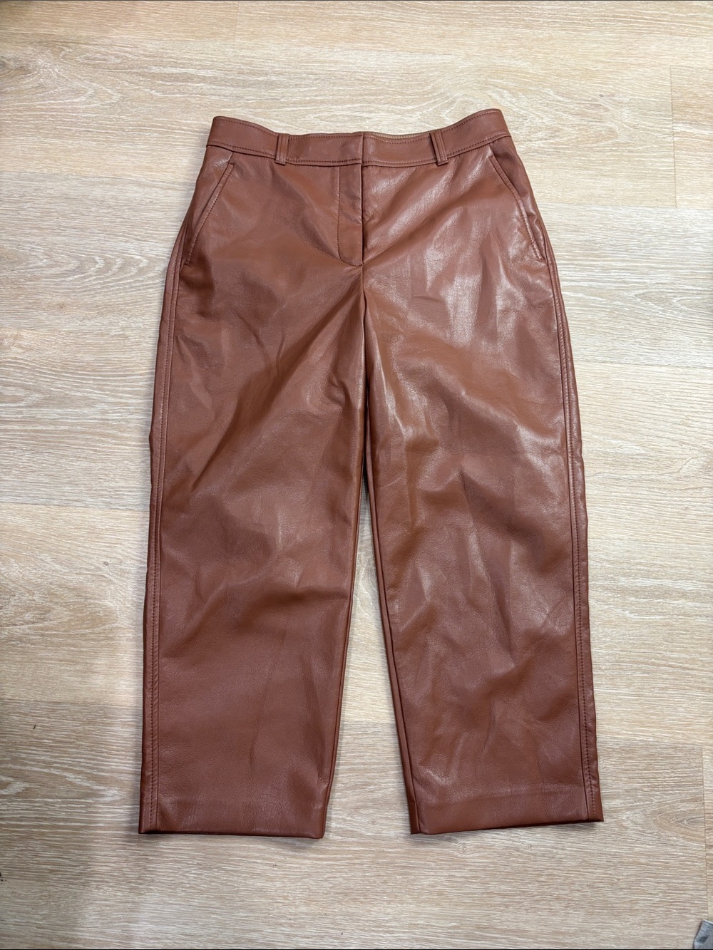 Aritzia Babaton Command Cropped 23” Vegan Leather Pants size 10